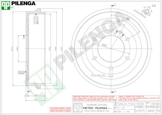 Pilenga 6800 - Əyləc barabanı furqanavto.az