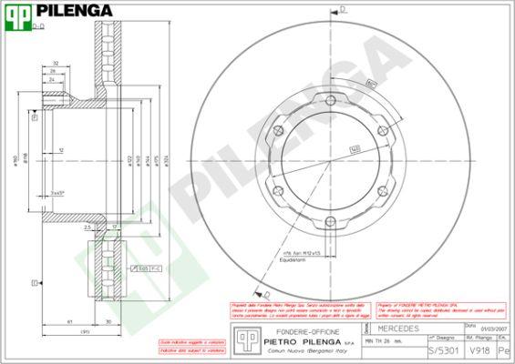 Pilenga V918 - Əyləc Diski furqanavto.az