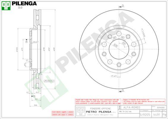 Pilenga V491 - Əyləc Diski furqanavto.az