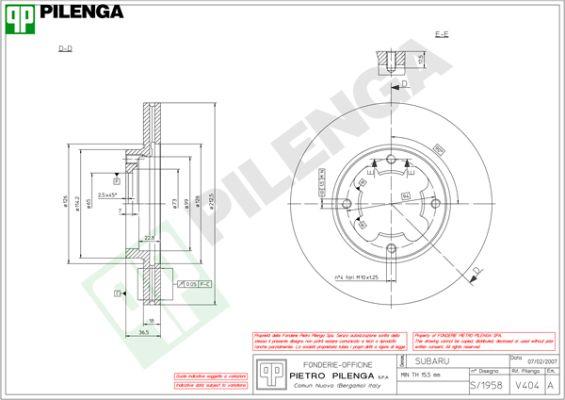 Pilenga V404 - Əyləc Diski furqanavto.az