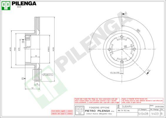 Pilenga V403 - Əyləc Diski furqanavto.az