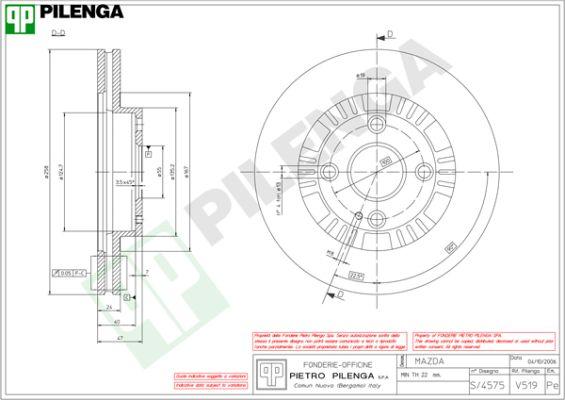 Pilenga V519 - Əyləc Diski furqanavto.az