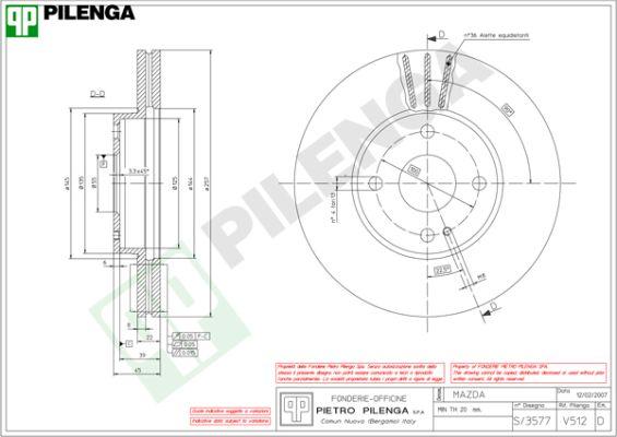 Pilenga V512 - Əyləc Diski furqanavto.az