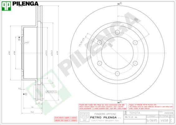 Pilenga V658 - Əyləc Diski furqanavto.az