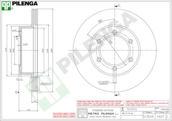 Pilenga V657 - Əyləc Diski furqanavto.az