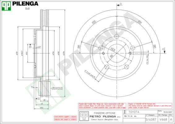 Pilenga V668 - Əyləc Diski furqanavto.az