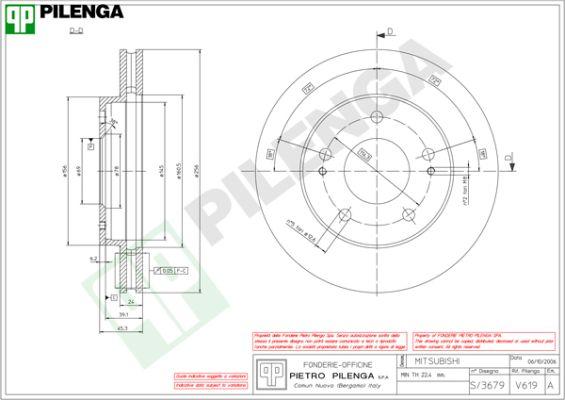 Pilenga V619 - Əyləc Diski furqanavto.az