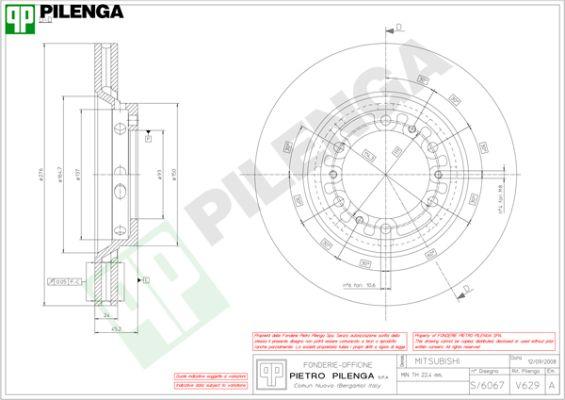 Pilenga V629 - Əyləc Diski furqanavto.az