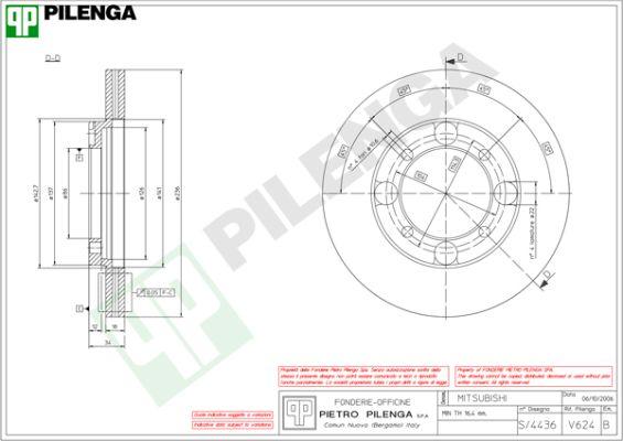 Pilenga V624 - Əyləc Diski furqanavto.az