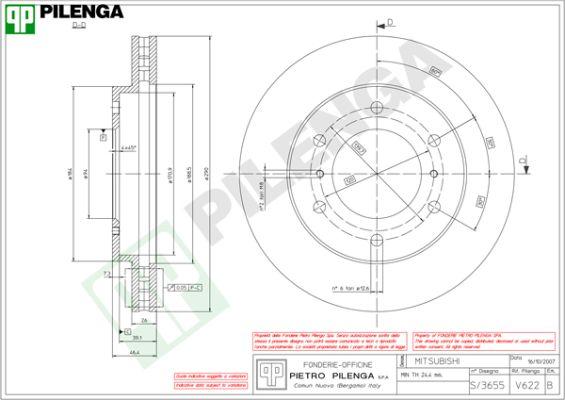 Pilenga V622 - Əyləc Diski furqanavto.az