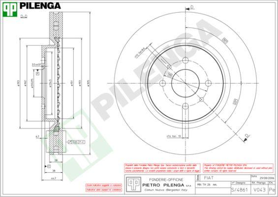 Pilenga V043 - Əyləc Diski furqanavto.az