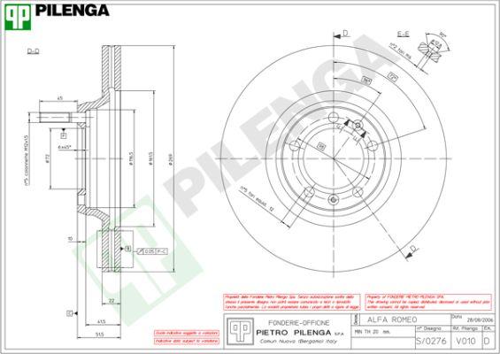 Pilenga V010 - Əyləc Diski furqanavto.az