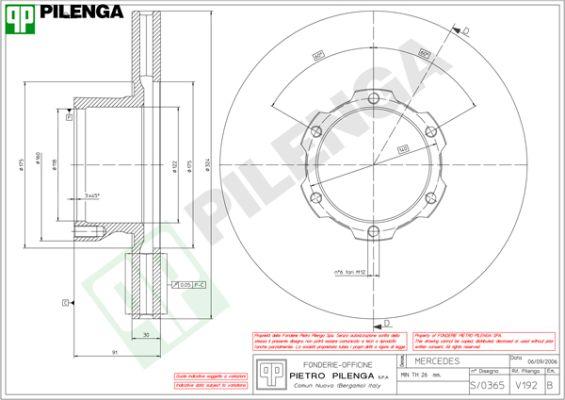 Pilenga V192 - Əyləc Diski furqanavto.az