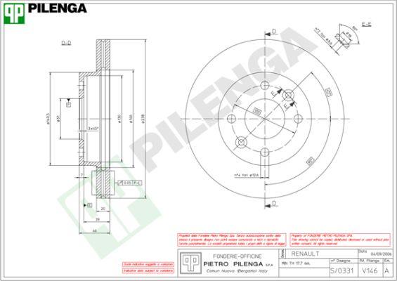 Pilenga V146 - Əyləc Diski furqanavto.az