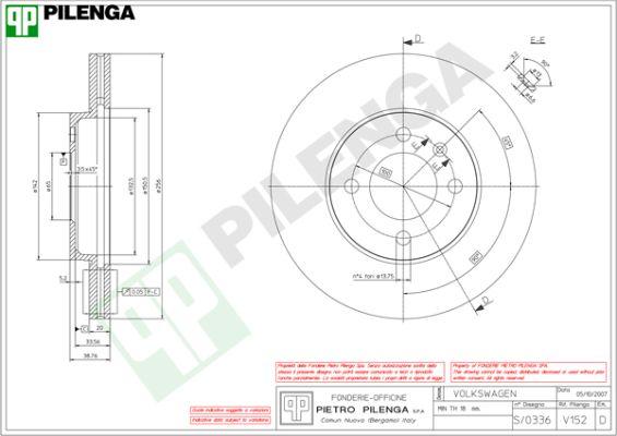 Pilenga V152 - Əyləc Diski furqanavto.az