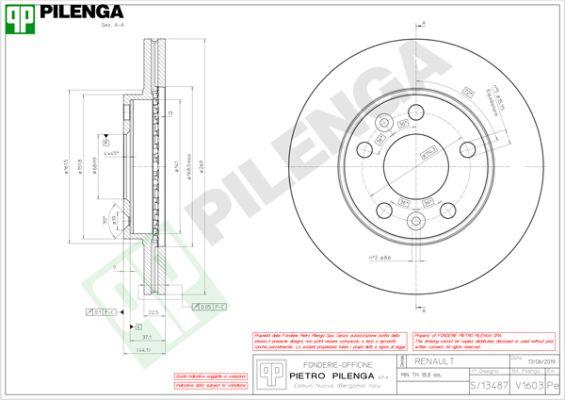 Pilenga V1603 - Əyləc Diski furqanavto.az