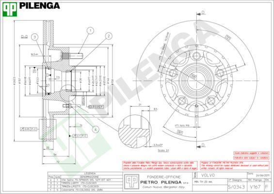 Pilenga V167 - Əyləc Diski furqanavto.az