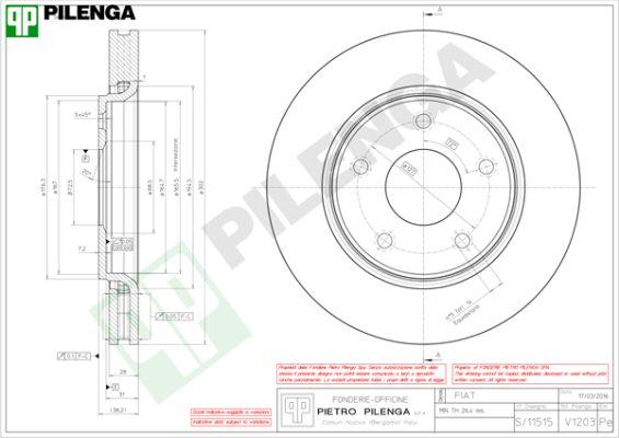 Pilenga V1203 - Əyləc Diski furqanavto.az