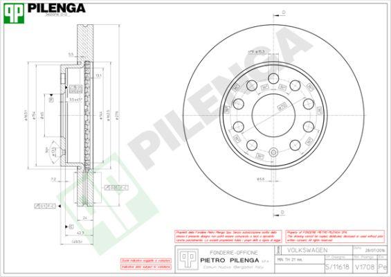 Pilenga V1708 - Əyləc Diski furqanavto.az