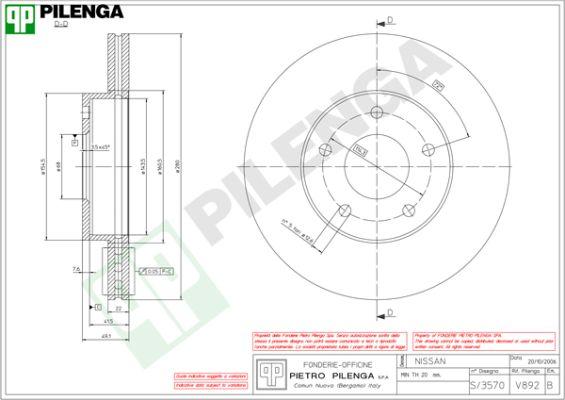 Pilenga V892 - Əyləc Diski furqanavto.az