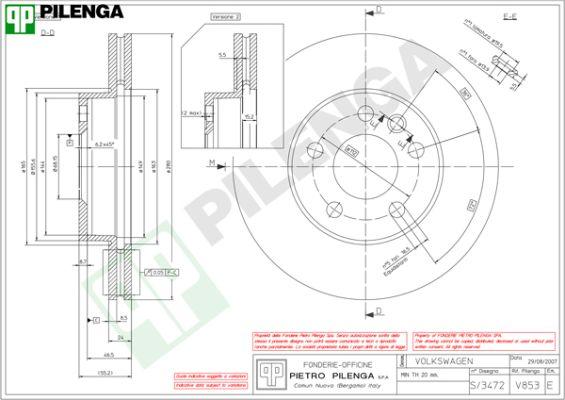 Pilenga V853 - Əyləc Diski furqanavto.az