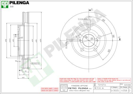 Pilenga V358 - Əyləc Diski furqanavto.az