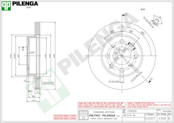 Pilenga V309 - Əyləc Diski furqanavto.az