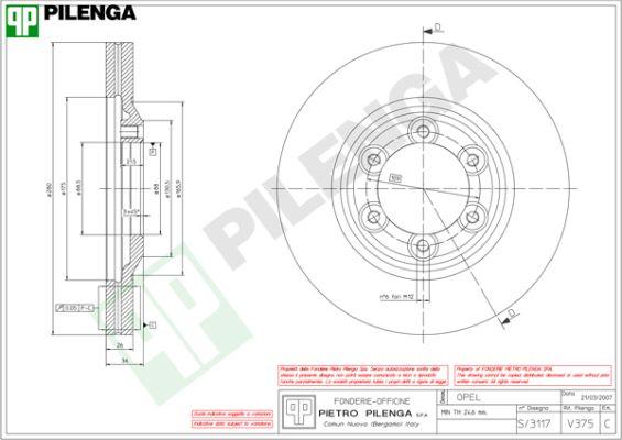 Pilenga V375 - Əyləc Diski furqanavto.az