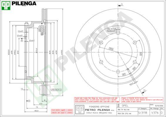 Pilenga V376 - Əyləc Diski furqanavto.az