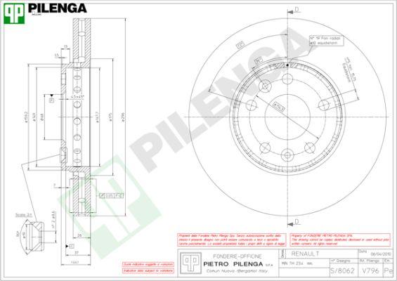 Pilenga V796 - Əyləc Diski furqanavto.az