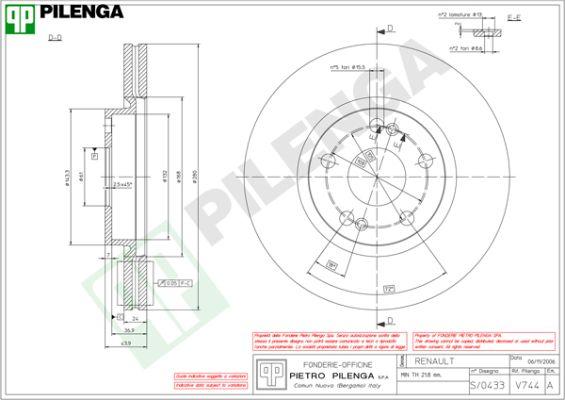 Pilenga V744 - Əyləc Diski furqanavto.az