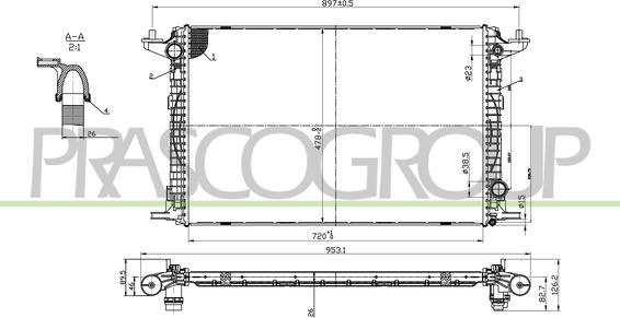 Prasco AD026R004 - Radiator, mühərrikin soyudulması furqanavto.az