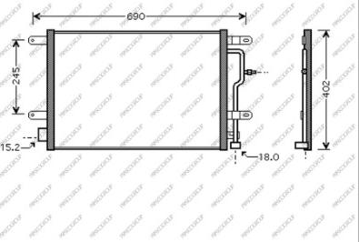 Prasco AD020C003 - Kondenser, kondisioner furqanavto.az