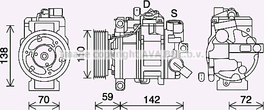 Prasco AIK411 - Kompressor, kondisioner furqanavto.az