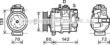 Prasco AIK344 - Kompressor, kondisioner furqanavto.az