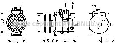 Prasco AIK343 - Kompressor, kondisioner furqanavto.az