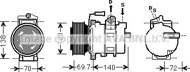 Prasco AIK312 - Kompressor, kondisioner furqanavto.az