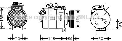 Prasco AIK282 - Kompressor, kondisioner furqanavto.az