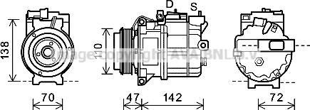 Prasco AUK208 - Kompressor, kondisioner furqanavto.az