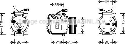 Prasco HDK168 - Kompressor, kondisioner furqanavto.az