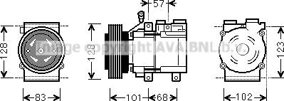 Prasco HYAK324 - Kompressor, kondisioner furqanavto.az