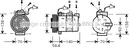 Prasco SBAK054 - Kompressor, kondisioner furqanavto.az