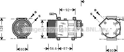 Prasco SCAK016 - Kompressor, kondisioner furqanavto.az
