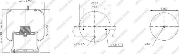 Prime-Ride 1R14-815 - Körük, pnevmatik asqı furqanavto.az