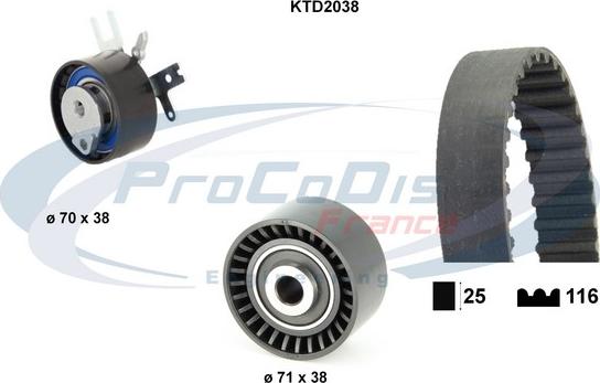 Procodis France KTD2038 - Vaxt kəməri dəsti furqanavto.az