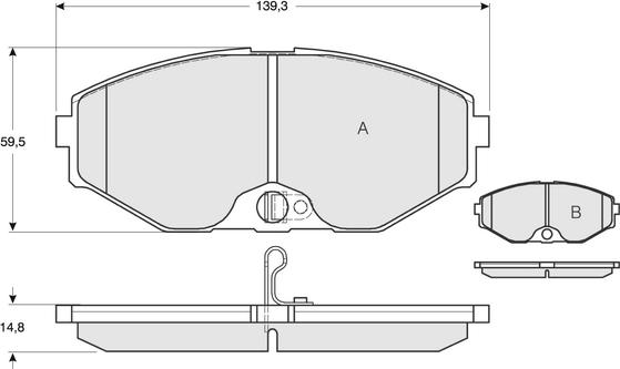 DJ Parts BP1161 - Əyləc altlığı dəsti, əyləc diski furqanavto.az