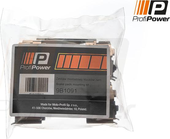 ProfiPower 9B1091 - Disk əyləc pedləri üçün aksesuar dəsti furqanavto.az