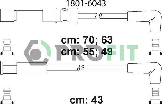 Profit 1801-6043 - Alovlanma kabeli dəsti furqanavto.az
