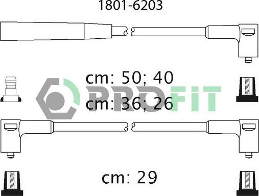 Profit 1801-6203 - Alovlanma kabeli dəsti furqanavto.az