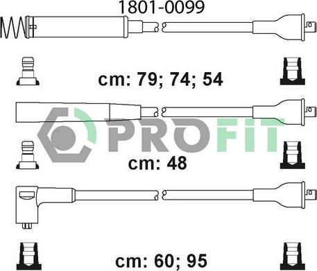 Profit 1801-0099 - Alovlanma kabeli dəsti furqanavto.az